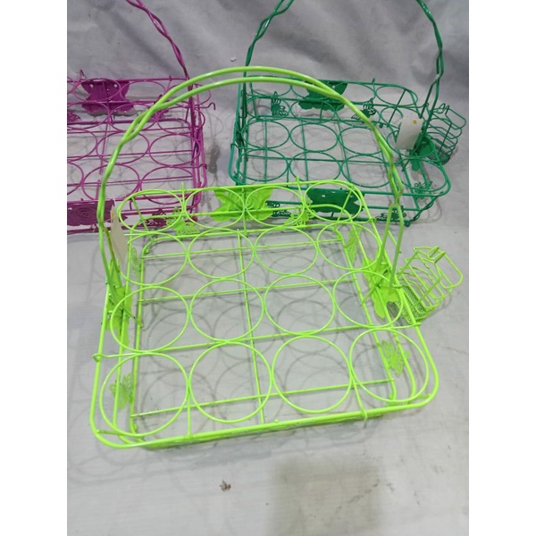 Rak Aqua segi stainless steel 16 lubang Tatakan Aqua Gelas BATAM