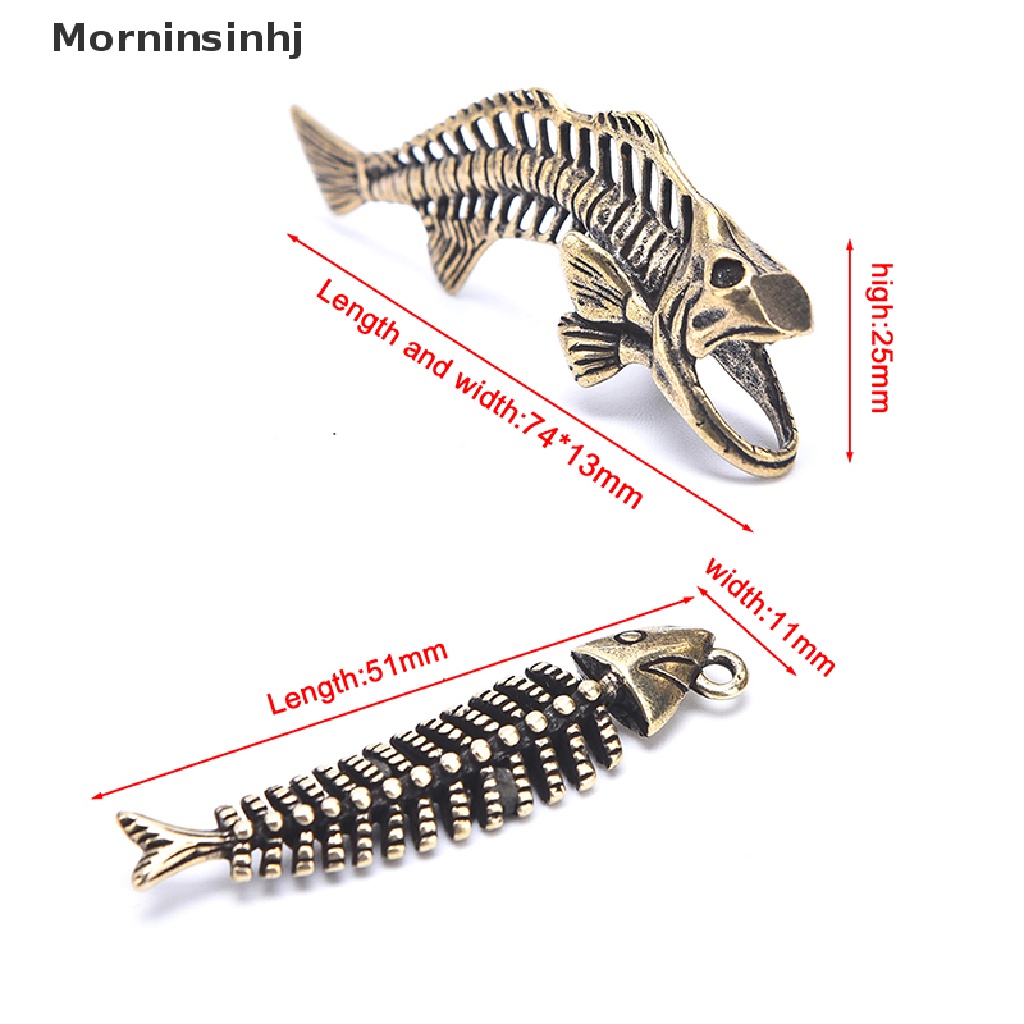 Mornin Vintage Kuningan Tulang Ikan Ch Liontin DIY Gantungan Kunci Aksesoris Perhiasan Hadiah id