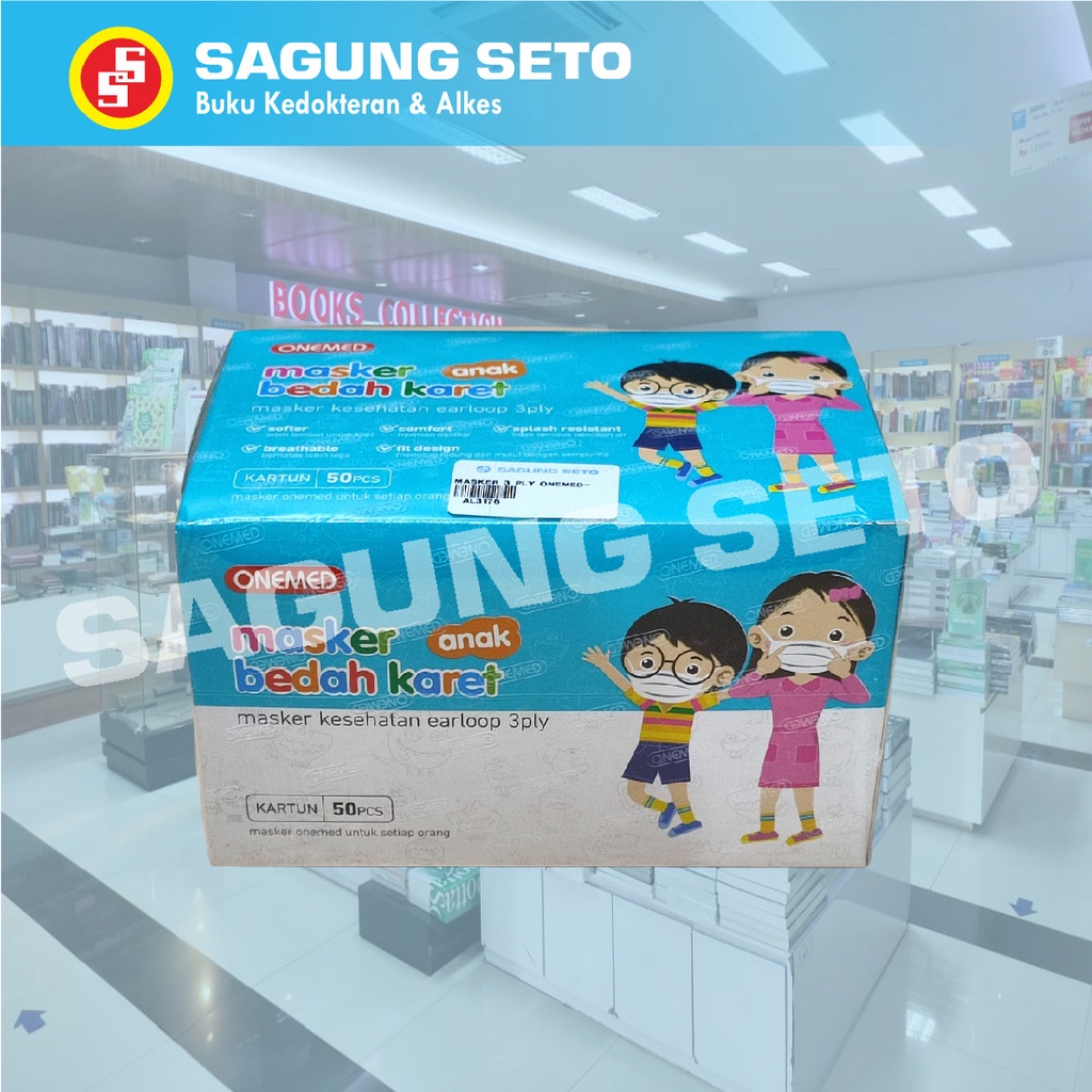 MASKER 3 PLY ONEMED-MASKER BEDAH KARET ANAK 50 PCS