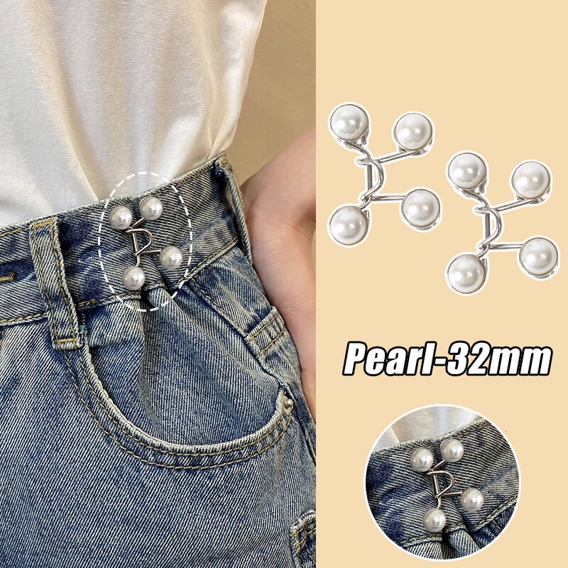 Kancing Jeans Adjustable Bongkar Pasang Daisy Model Bebas Paku Pinggang Shorten Belt Metal Buckle Pant Waistband