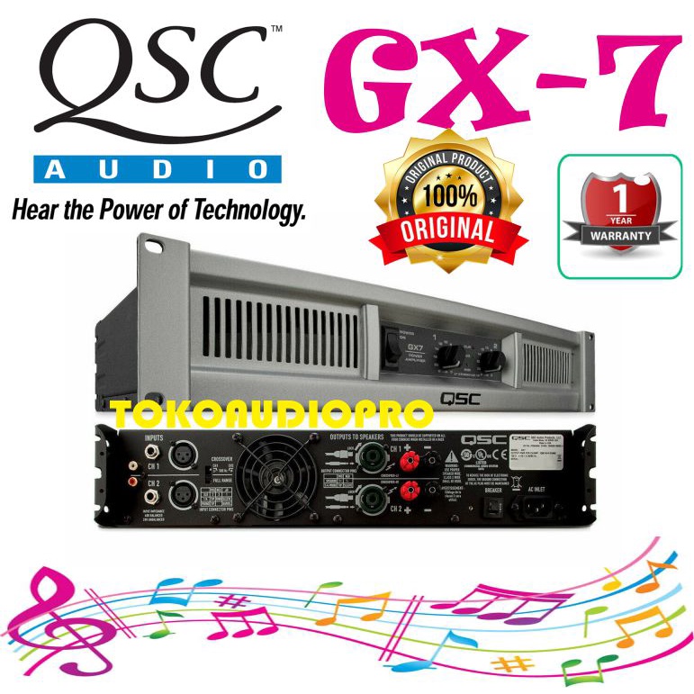 Power QSC GX-7 2 -Channel Power Amplifier qsc gx7 Original