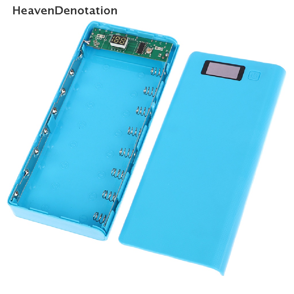 [HeavenDenotation] 8x18650 DIY Power- Bank Box Untuk CASE Dual USB Charger Untuk w/Lampu LED HDV