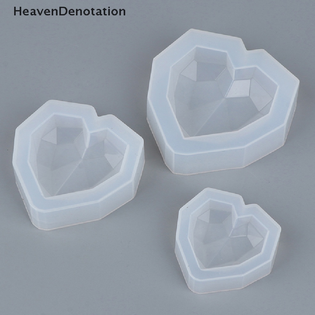 [HeavenDenotation] 1pcs 3D Desain Cinta Hati Silikon Cetakan Kue Cetakan Sabun Berlian Decorag Alat HDV