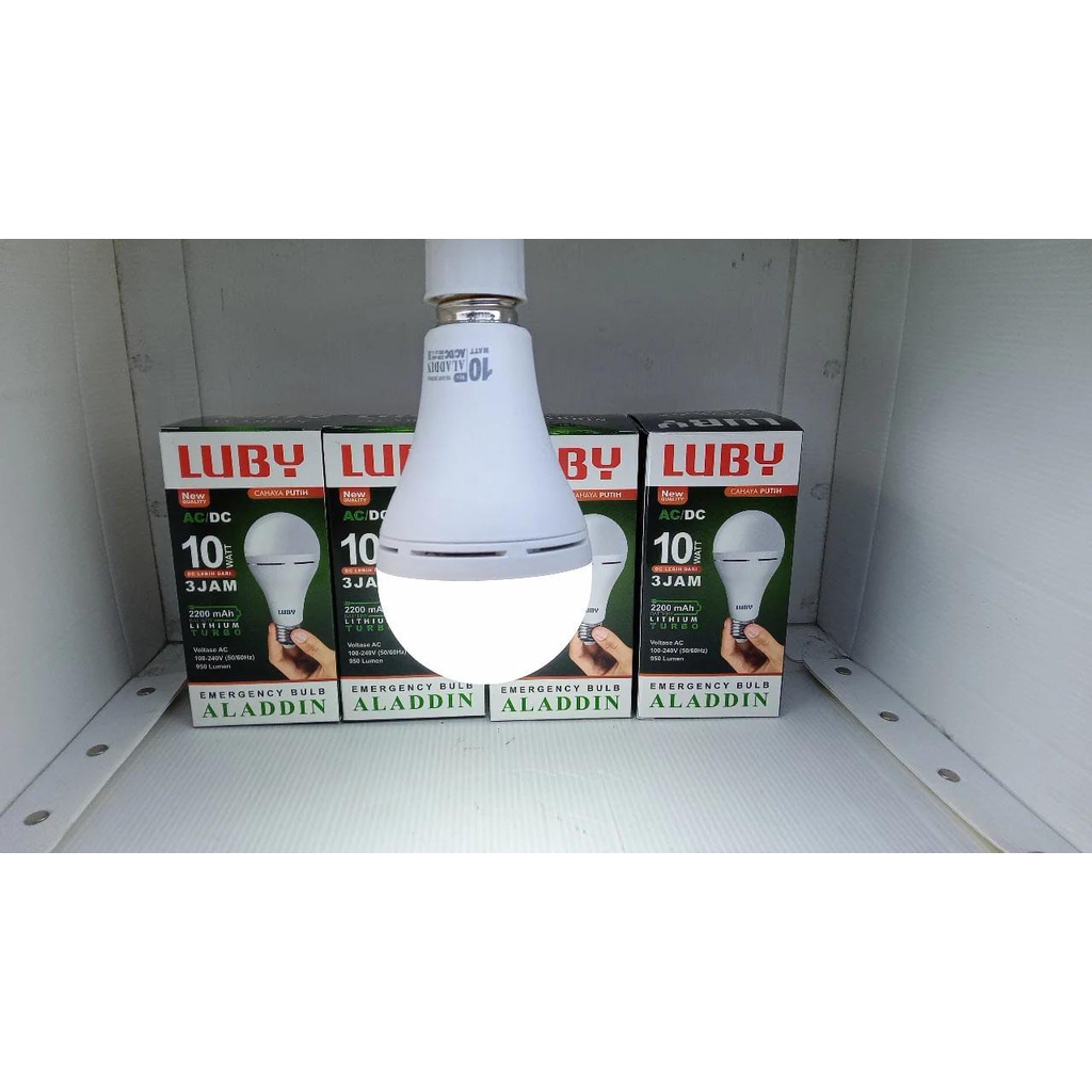Lampu LED Emergency LUBY Aladdin 10Watt / 10W Lampu AC DC 10Watt/ 10W Cahaya Putih