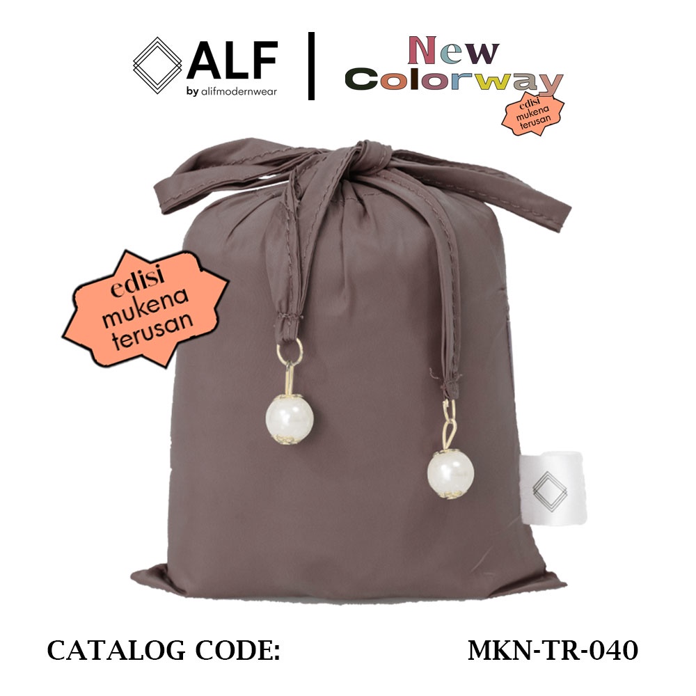 ALIF MUKENA TERUSAN MINI PARASUT PREMIUM KOREA TRAVEL - COFFEE BEAN ( MKN-TR-040 )