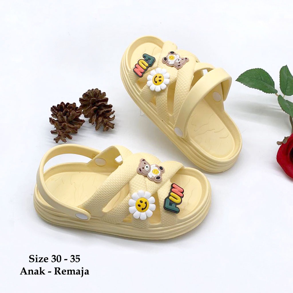 Sandal Selop Wanita Untuk Anak Dan Dewasa Bahan Karet Korean Style Trendy Uk.30-40