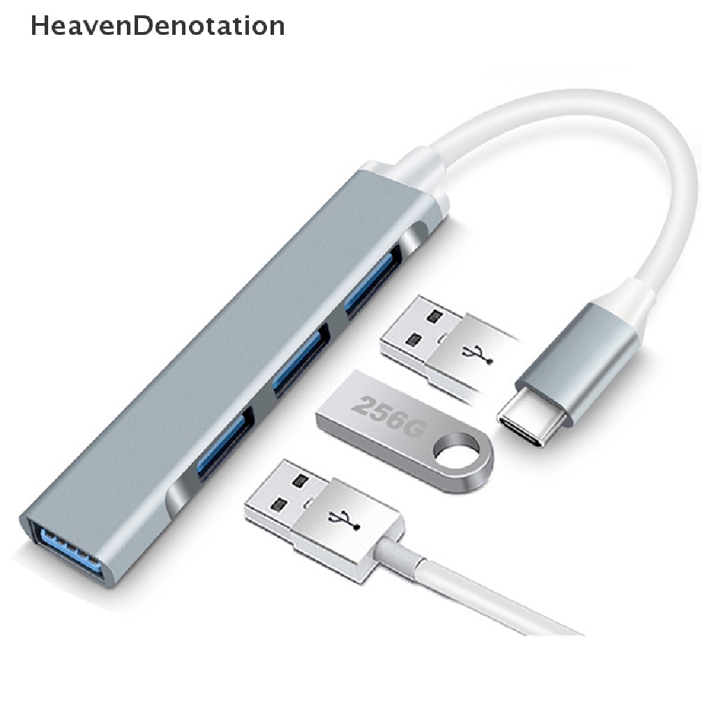 [HeavenDenotation] Usb C HUB 3.0 Tipe 4port Multi Splitter Adapter OTG Untuk Aksesoris Komputer HDV