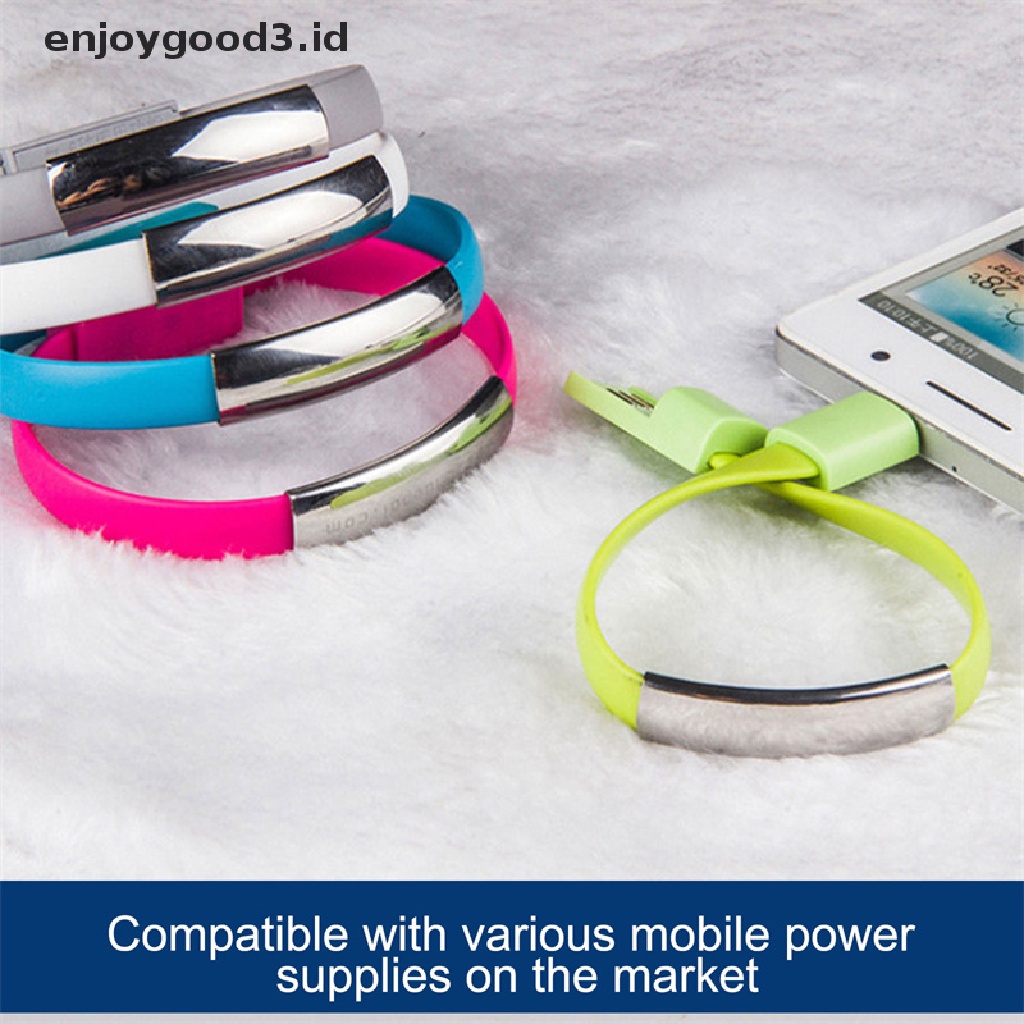 【 Rready Stock 】 Bracelet Micro USB Type C Cable Wristband USB C Data Charging Cable For I-Phone Android Charger （ ID ）