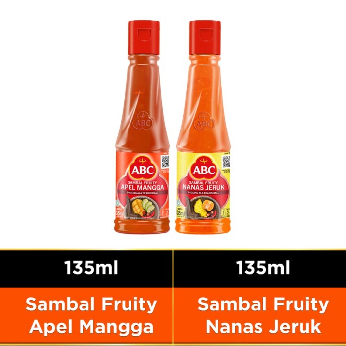 ABC Sambal Fruity Nanas Jeruk 135 ml Apel Mangga 135 ml