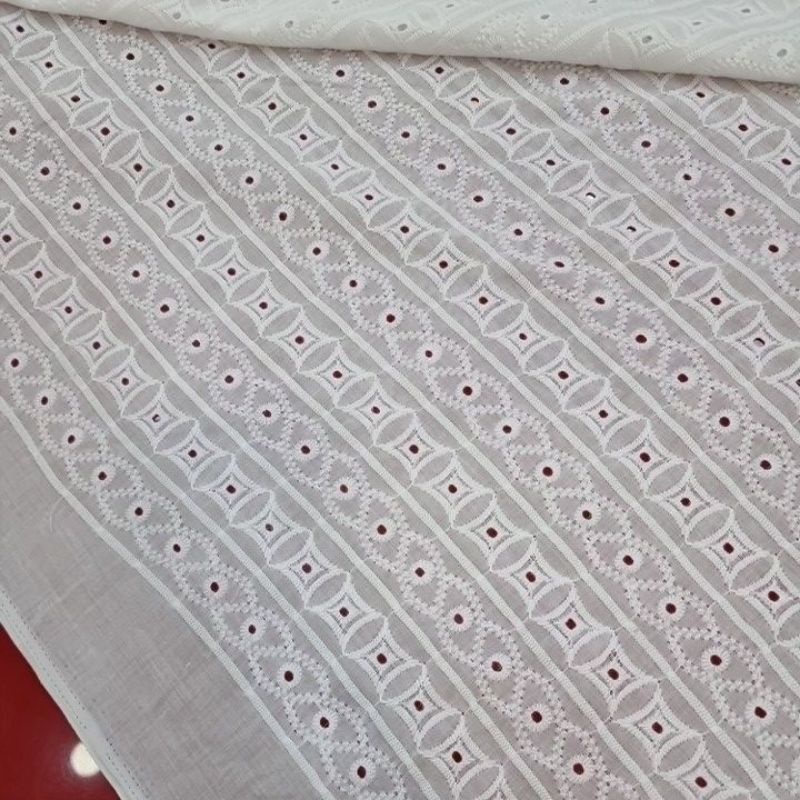 Katun Bordir only broken white harga per 0,5m