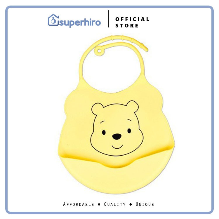 Celemek Makan Bayi Baby BIB Slabber Full Silikon Silicon Karakter