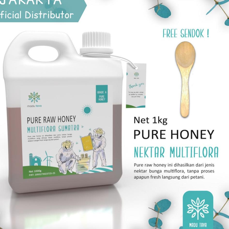 

✫ Murni Asli 1kg Tava Grade A Nektar Multiflora Java 100% Alami Pure Natural Raw Honey ➯