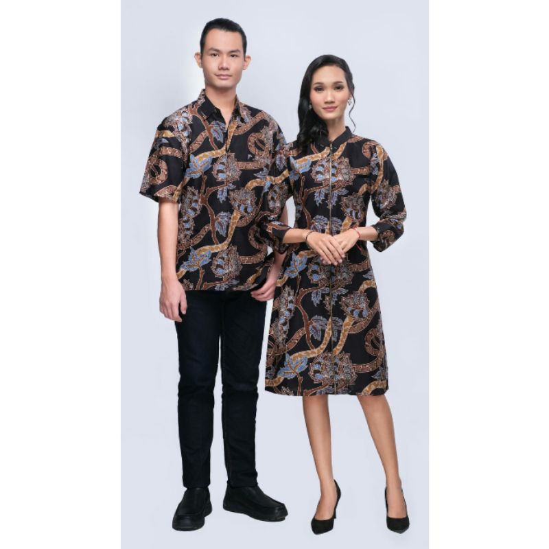 Dress Batik Modern Jumbo Big Size 4L-5L Atasan Tunik Muslim Lengan Panjang XXXL AML-Dn