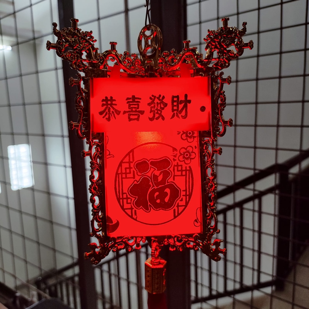 Lampion LED Pagoda Lampu Gantung Fu Merah Dekorasi Imlek Murah Grosir