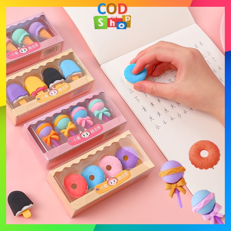 

COD - S5673 Penghapus Set Cute / Penghapus Pensil Model Ice Cream Donat Lolipop / Penghapus Pensil Karakter Lucu