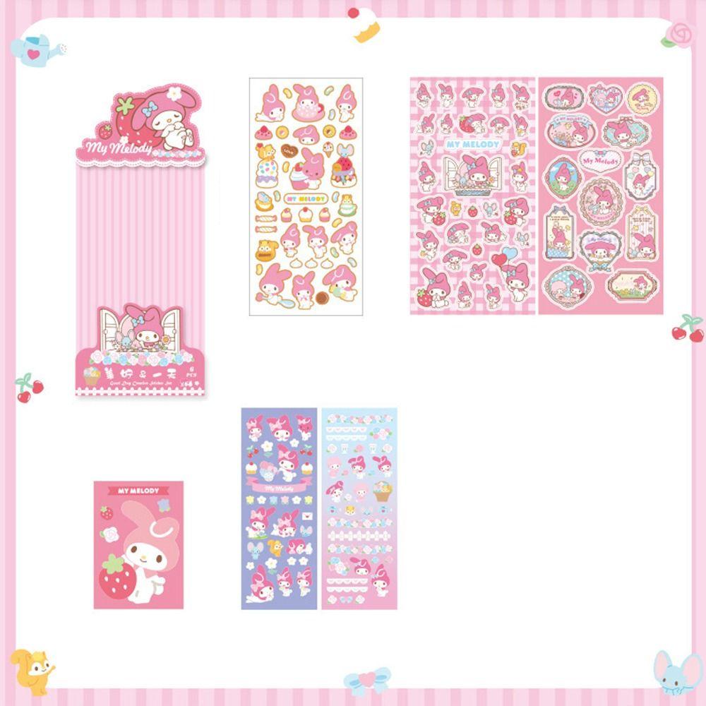 Mxbeauty Stiker Hias Set Kuromi Kartun Scrapbooking Akun Tangan Melody Alat Tulis DIY Jurnal Sticker