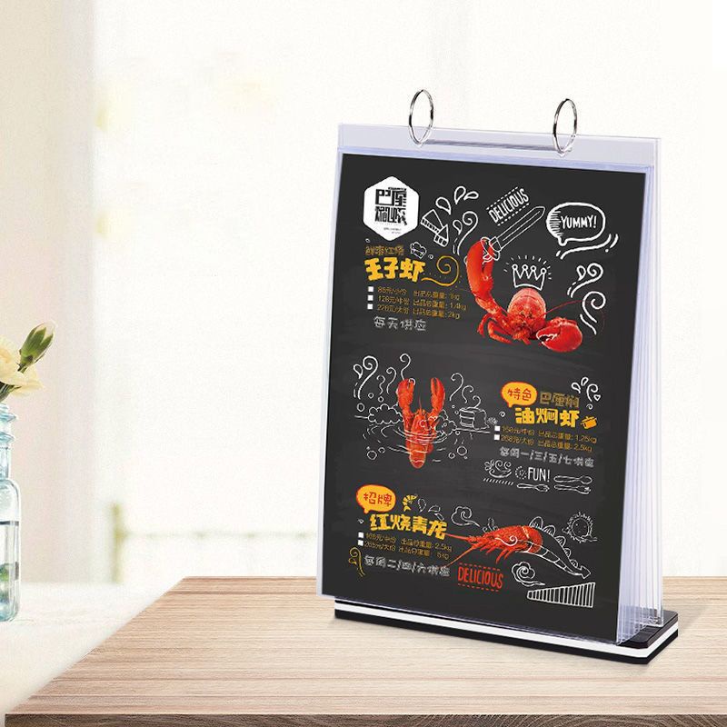 Stand Menu Akrilik A4 Rak Menu Akrilik Dengan Loose Leaf Acrylic Menu Stand Tempat Menu Akrilik