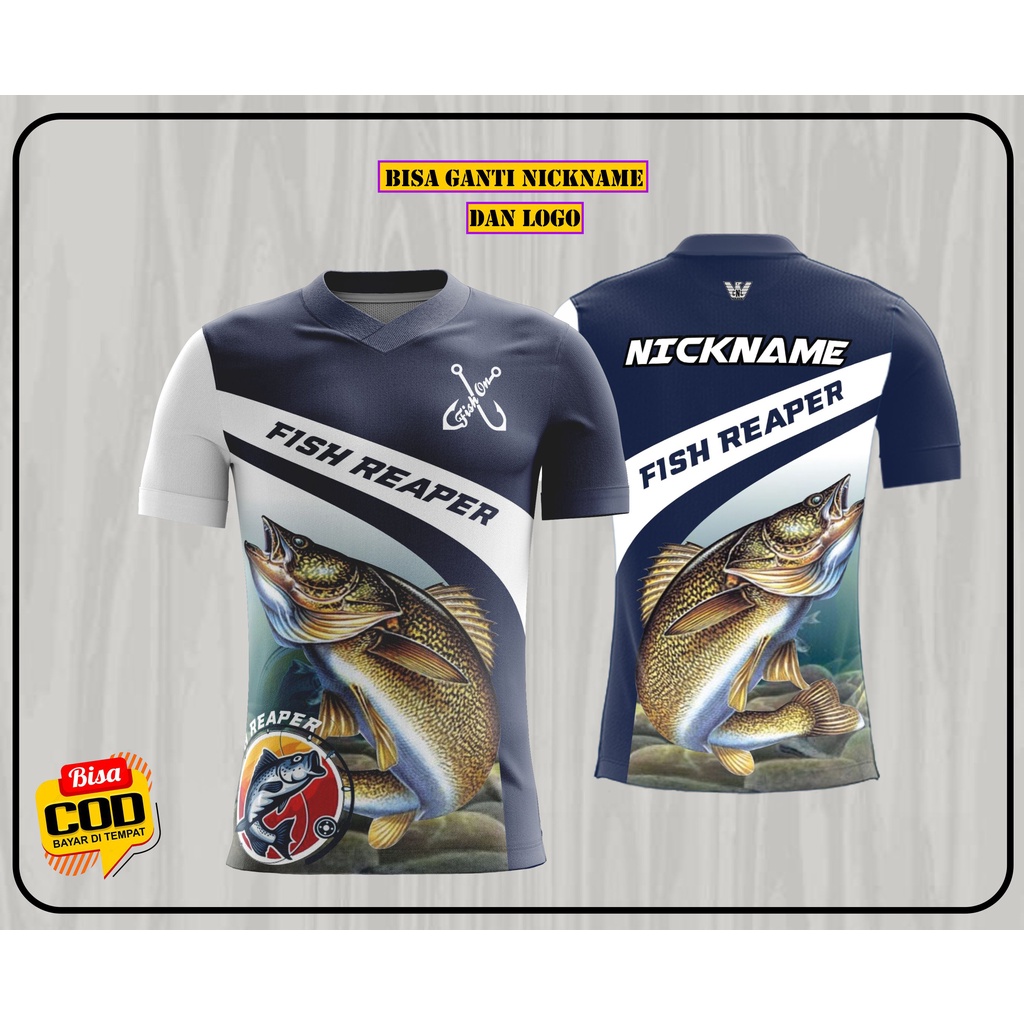 KAOS JERSEY PANCING LENGAN PENDEK CUSTOM NAMA BAJU MANCING FISHERMAN TERBARU