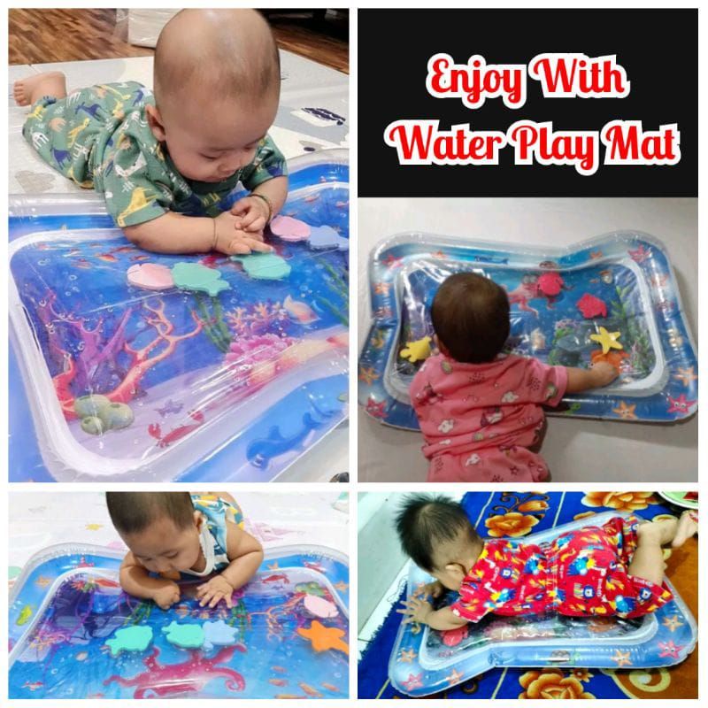 Mainan Tikar Kolam Ikan Baby Water Play Mat Tummy Time Edukasi Sensory bayi