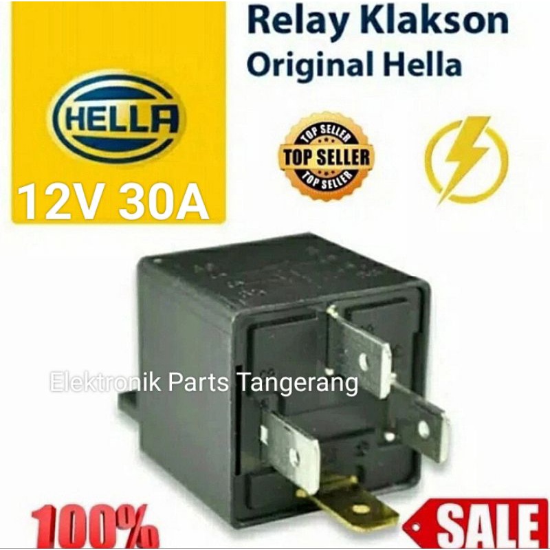 RELAY KLAKSON 12V 30A HELLA ORIGINAL RELAY HELLA 12V 4PIN RELAY 12V 4 KAKI RELAY KLAKSON 12V 4 KAKI 