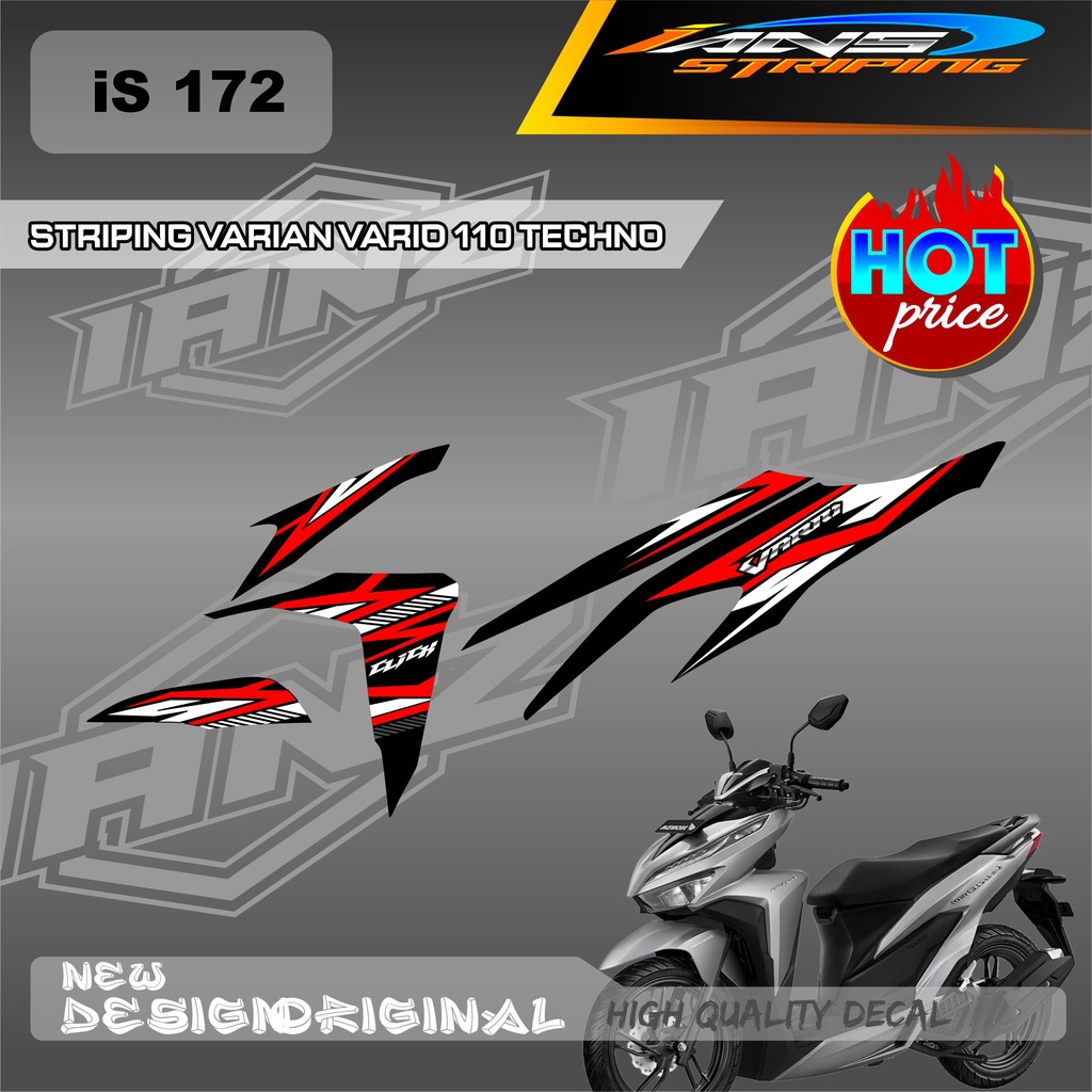 NEW STRIPING  TECHNO 110cc / DECAL VARIO TECHNO 110 OLD  SUDAH MENGGUNAKAN LAMINASI / STIKER KERETA VARIO TECHNO OLD IS172