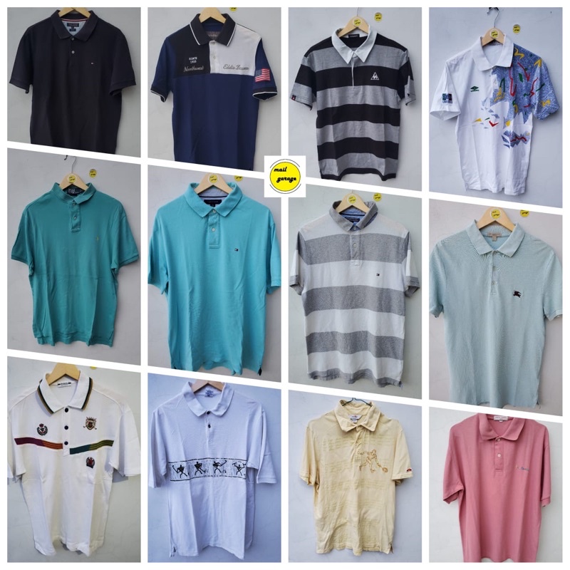 Baju kerah polo shirt merek branded preloved second berkualitas tshirt keren