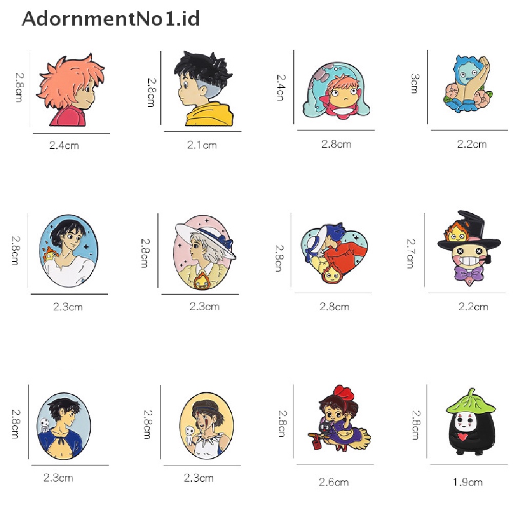 [AdornmentNo1] Pin Enamel Film Kartun Howl Sofia Ponyo Bros Lencana Kerah Pin Lucu Anime Perhiasan Hadiah Untuk Teman Anak [ID]