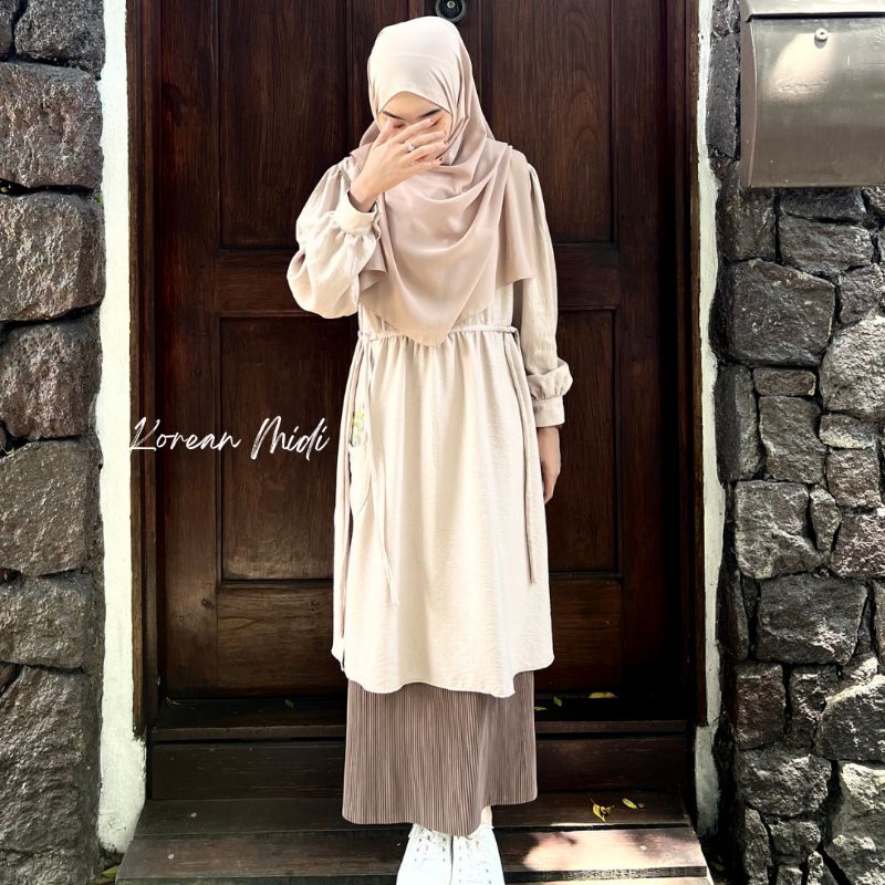 Korean Embroidery Linen Midi Busui Non Busui