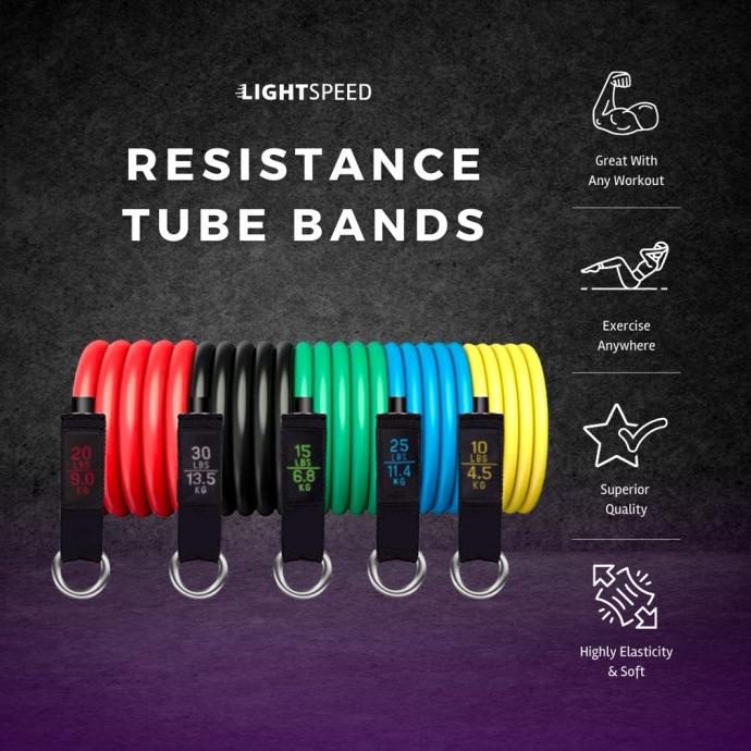 LIGHTSPEED RESISTANCE TUBE BAND/RESISTANCE 11 IN1SET TALI PEMBANTU GYM