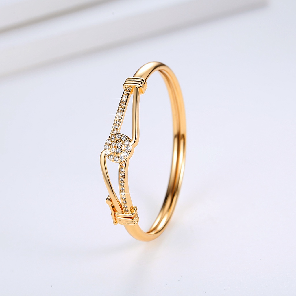 Y071 Gelang Titanium Wanita Anti Luntur Fashion Aksesoris Wanita Gelang Tangan Lapis Emas 24k Anti Karat