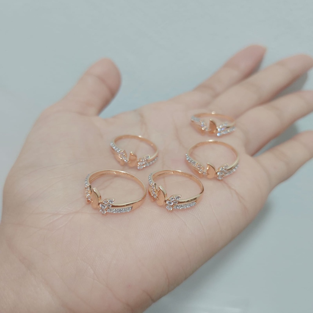 cincin kupu kupu unik cantik emas asli