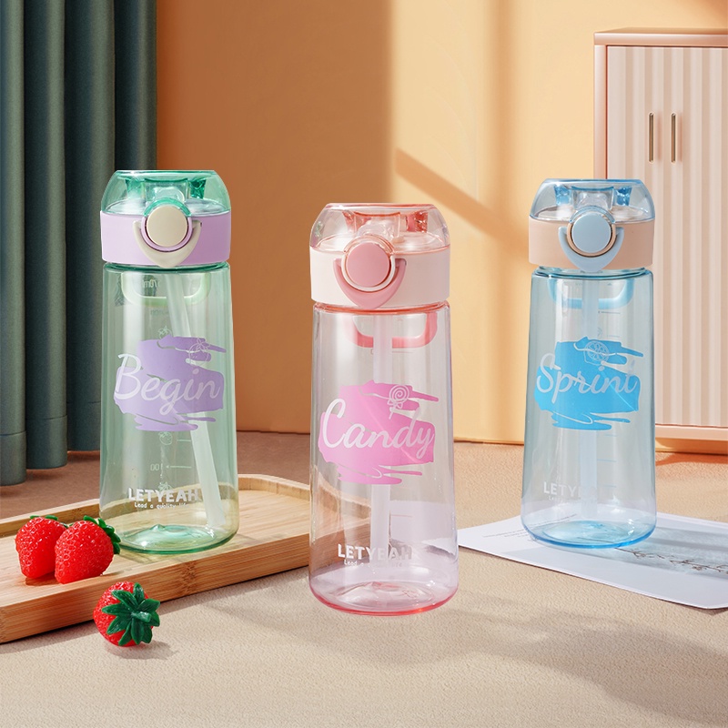 Letyeah &amp; Anantagt Botol Air Anak Sekolah Dengan Sedotan Anti Bocor 570ml/botol minum Olahraga Portable BPA FREE