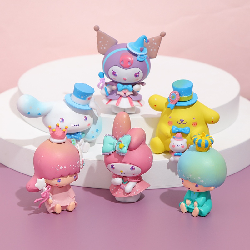 6 Pcs Sanrio Dream Tema Boneka Anime Figure Mainan Pvc Model Patung Anak Perempuan Ulang Tahun Boneka Mainan