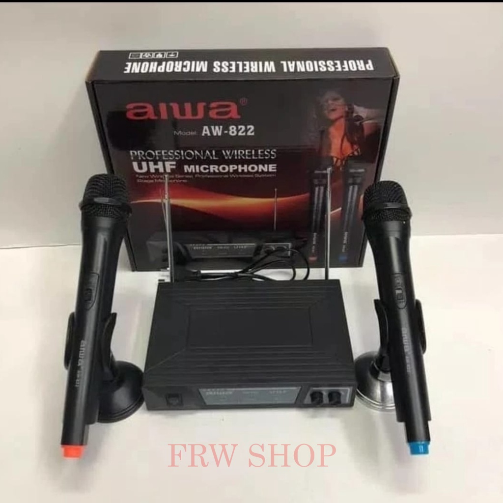 Mic wireless AIWA AW 822/AW-822/AW822 UHF double Microphone