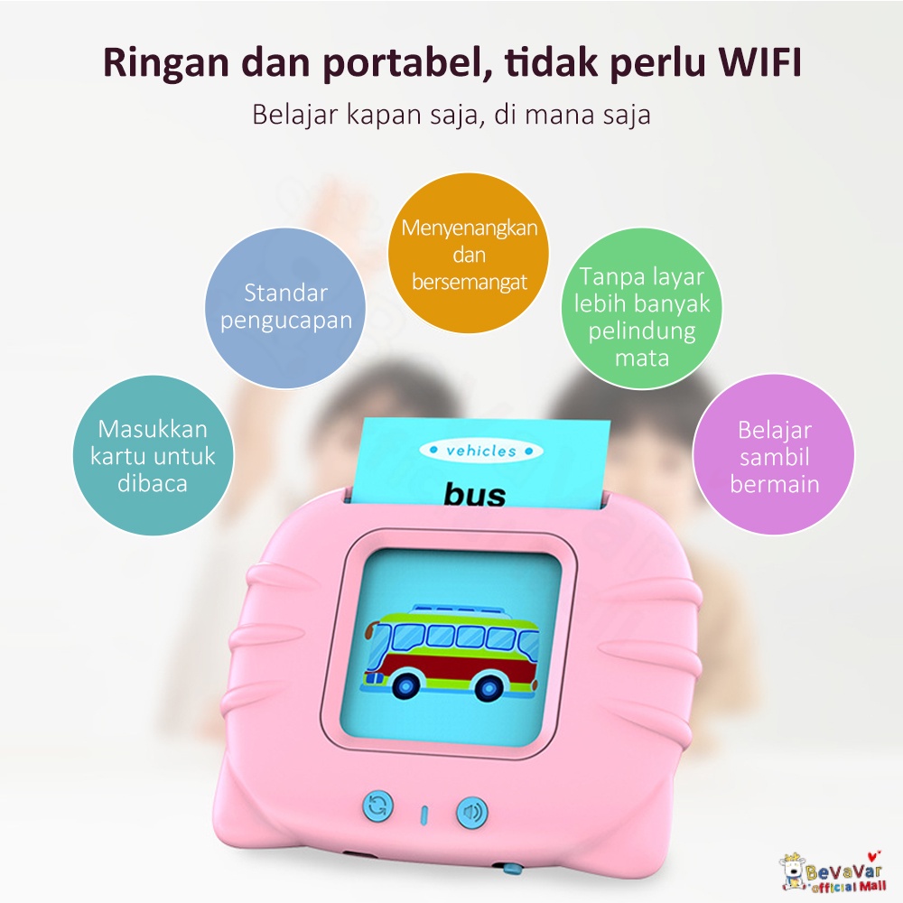 BEVAVAR Bright Crown Card Early Education Bilingual Device / Mainan Flash Card Inggris