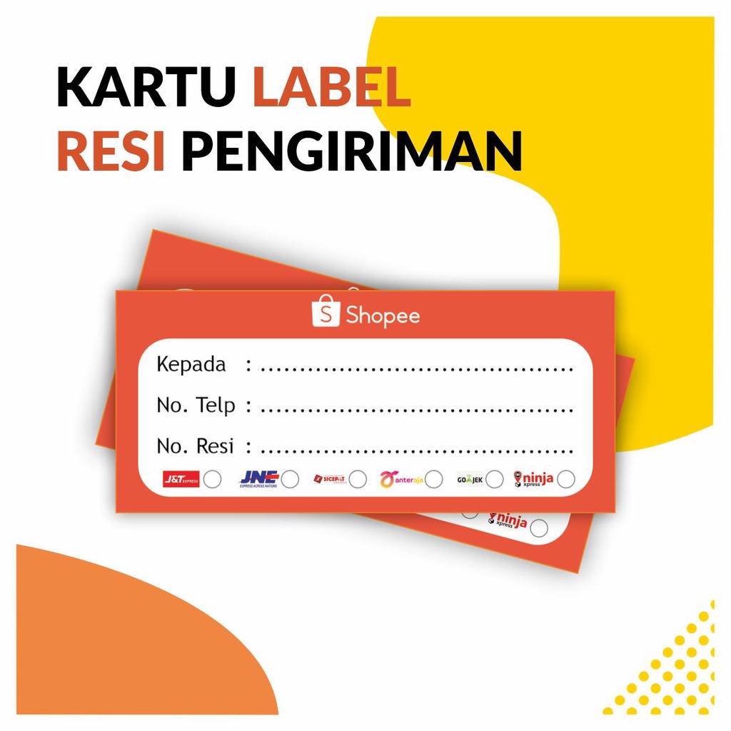 

ISI 50 !! KARTU LABEL RESI PENGIRIMAN