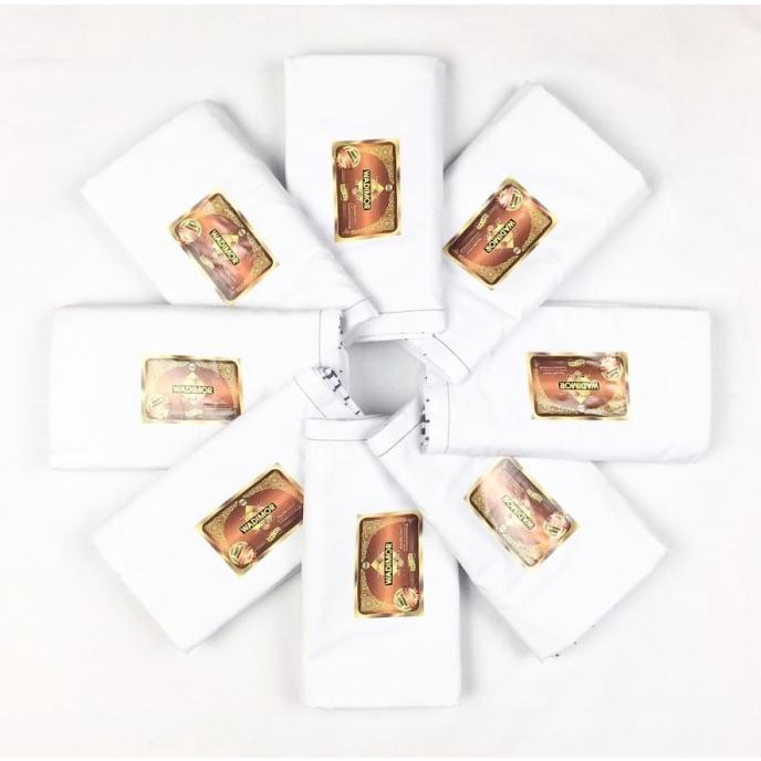 MILIKI KAIN SARUNG WADIMOR PUTIH POLOS TUMPAL DELHI PRIA DEWASA KATUN RH546654Y