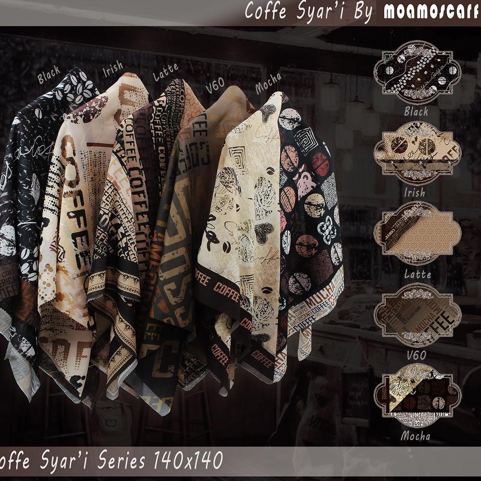 PALING DICARI Jilbab Jumbo | Hijab Segi Empat Motif | Syar'i Scarf Voal Premium Coffee Series