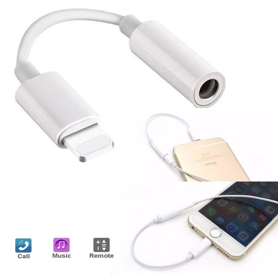 Kabel Konverter Lightning To Headphone Jack Audio 3.5MM Untuk IPHONE