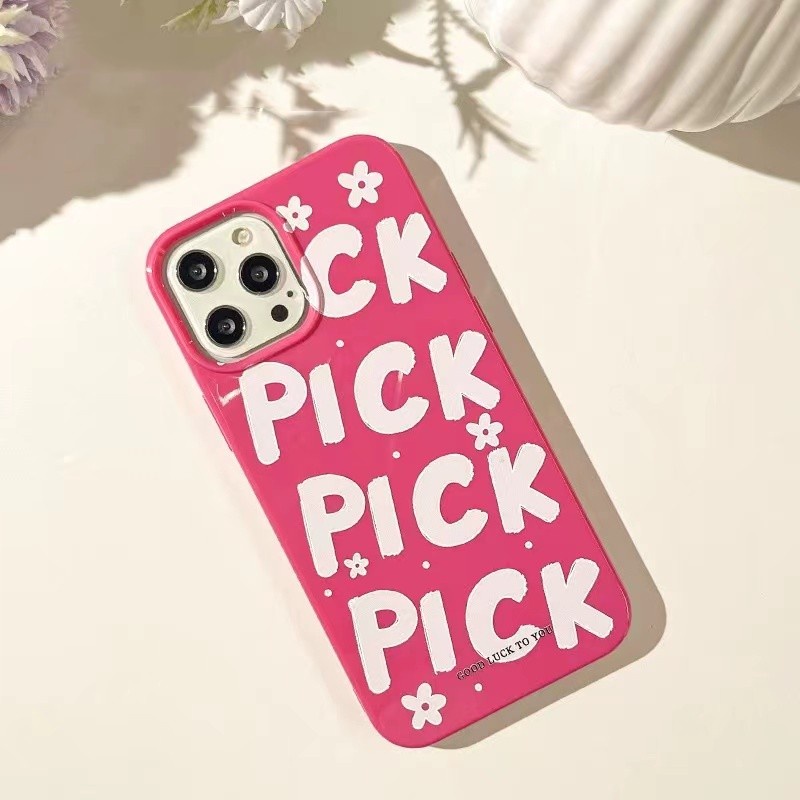 IPHONE Ins Pola Huruf Cocok Untuk Iphone14 14pro 14plus 13 13mini 13pro 13prm iPhone12 7Plus 8Plus Xr XS 13 12mini Pro Max Empat Sudut Casing Ponsel Tahan Guncangan
