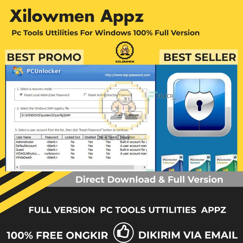 [Full Version] PCUnlocker Enterprise Edition Pro PC Tools Software Utilities Lifetime Win OS