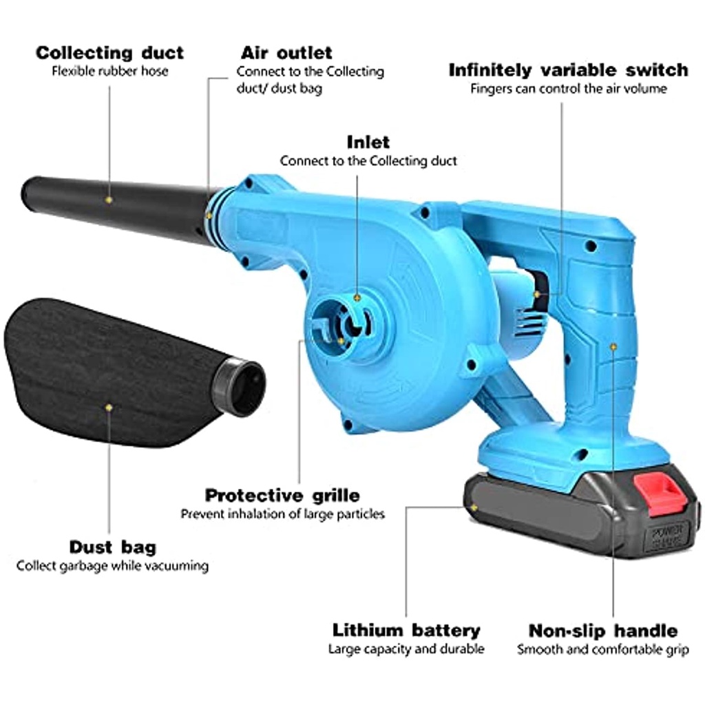 DAGMARA Mesin Blower Tangan Baterai Cordless Blower TOOLS 21V