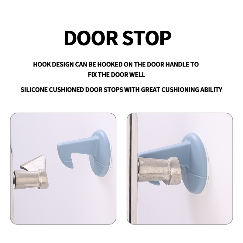 4warna Silikon Tebal Pelindung Dinding Door Stopper/Gagang Pintu Mute Pad Anti-Tabrakan Dengan Pengait