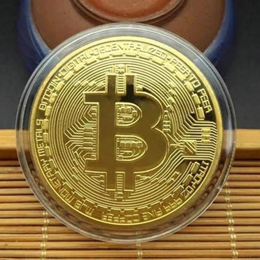 Koin Bitcoin Ethereum BTC Coin Fisik Koleksi Pajangan Souvenir Gift