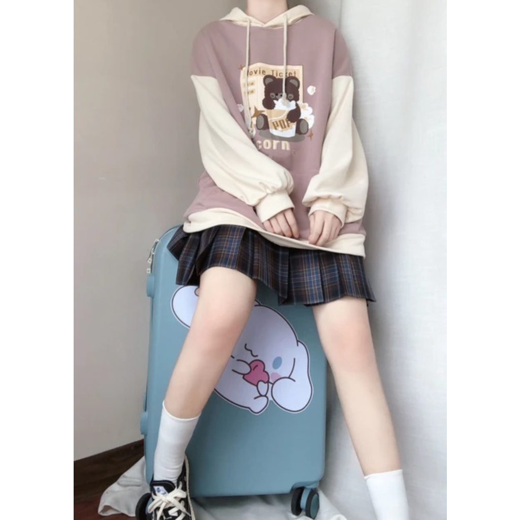Sweater Hoodie Wanita POPCORN Hoodie Jumper Jacket Fashion Korean Kekinian Kasual Outfit Terbaru