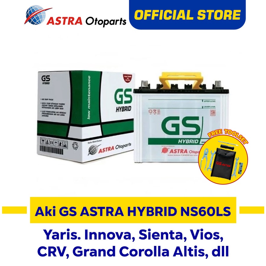 Aki GS ASTRA Hybrid NS60LS Mobil Yaris, Innova, Vios, Sienta, CRV, dll