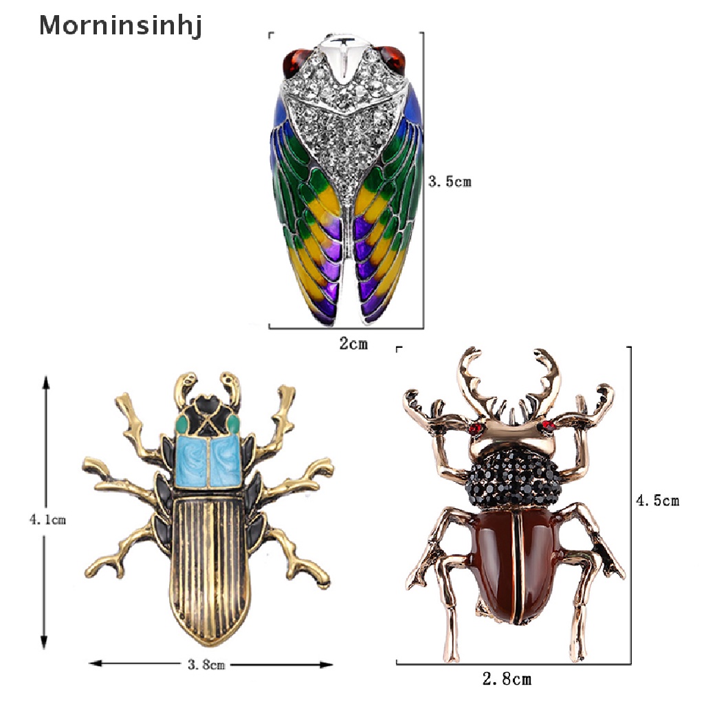Mornin Enamel Hewan Serangga Lebah Berlian Imitasi Kristal Bros Pin Buket Pin Perhiasan Hadiah id