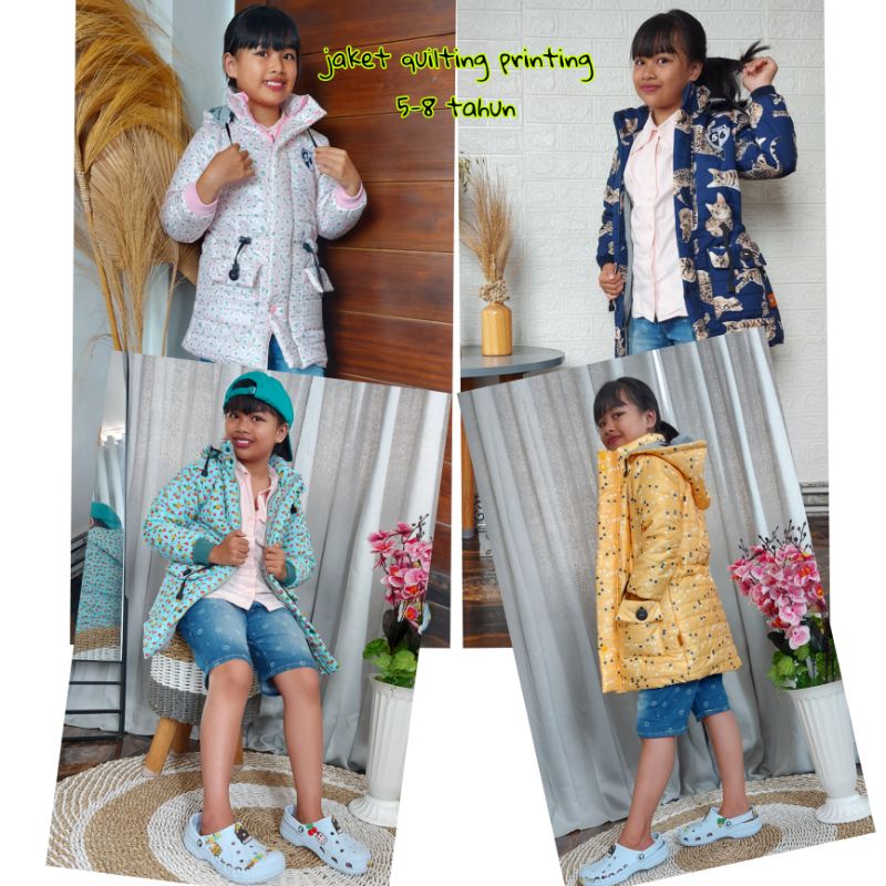 Jaket Gelembung Parka Anak import/style korea/jaket quilting printing waterproof/5-8 tahun