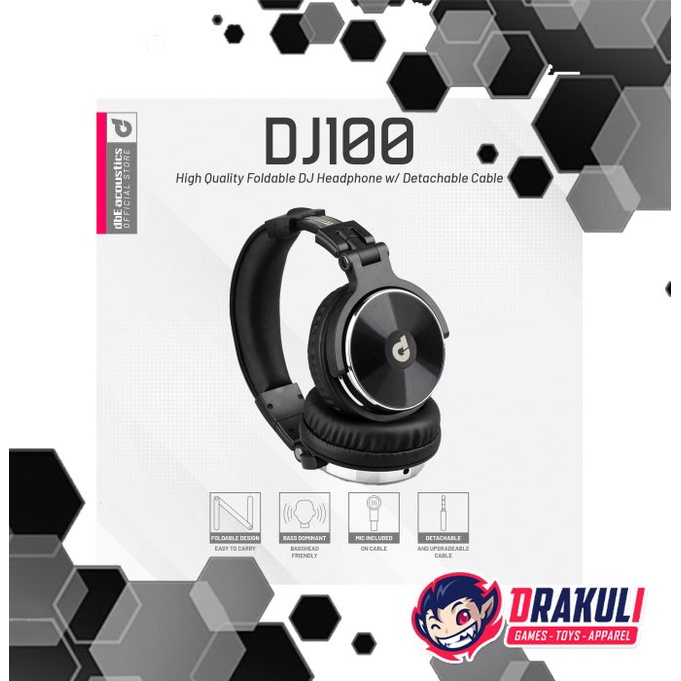 dbE DJ100 High Quality Foldable DJ Headphone w/ Detachable Cable