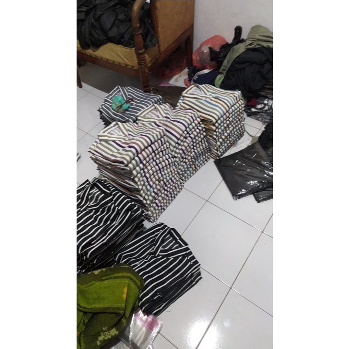 One set lurik syakila premium//One set viral polos lurik premium//One Set Wanda